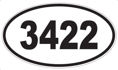 3422 - Oval Sticker
