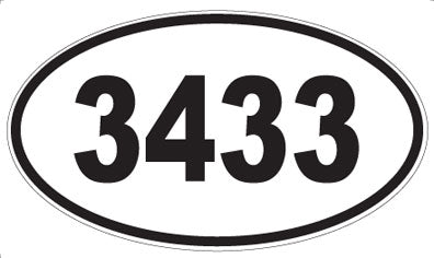 3433 - Oval Sticker