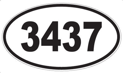 3437 - Oval Sticker