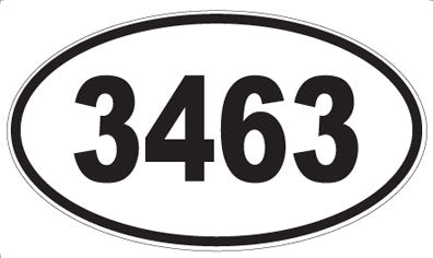3463 - Oval Sticker