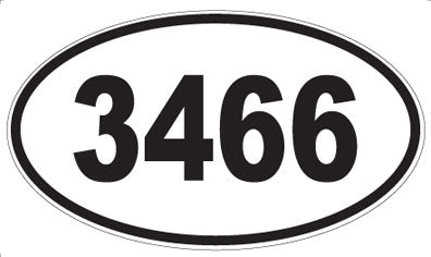 3466 - Oval Sticker