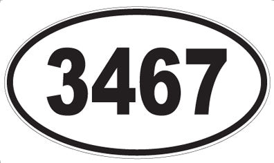 3467 - Oval Sticker