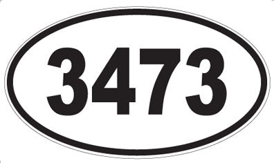 3473 - Oval Sticker