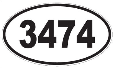 3474 - Oval Sticker