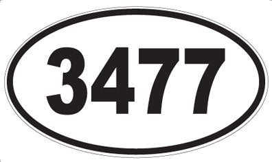 3477 - Oval Sticker