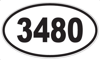 3480 - Oval Sticker