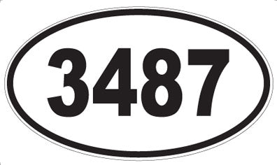 3487 - Oval Sticker