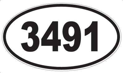 3491 - Oval Sticker