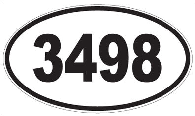 3498 - Oval Sticker