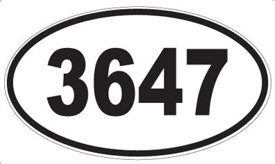 3647 - Oval Sticker