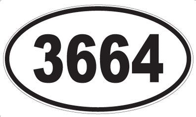 3664 - Oval Sticker