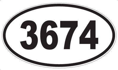 3674 - Oval Sticker