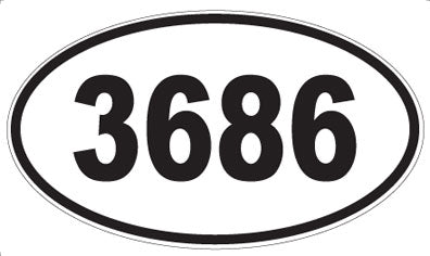3686 - Oval Sticker