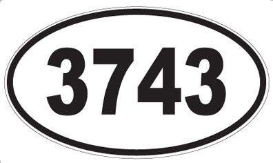 3743 - Oval Sticker