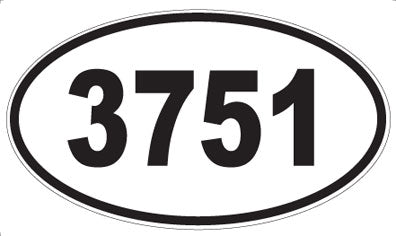 3751 - Oval Sticker