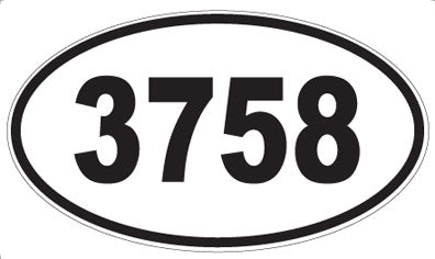 3758 - Oval Sticker