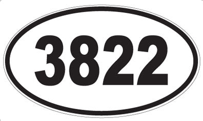 3822 - Oval Sticker