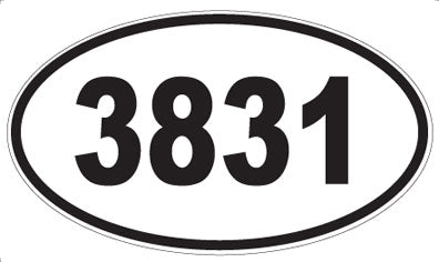 3831 - Oval Sticker