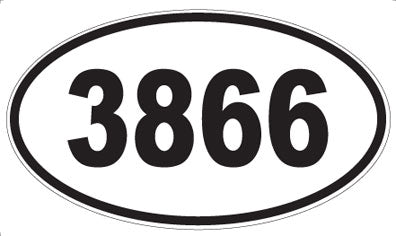 3866 - Oval Sticker