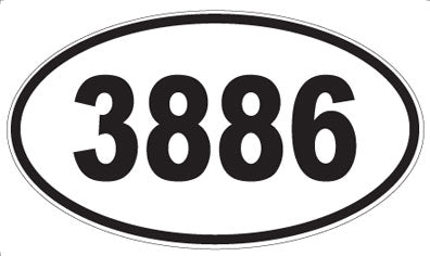 3886 - Oval Sticker
