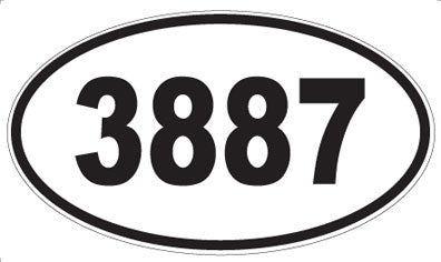 3887 - Oval Sticker