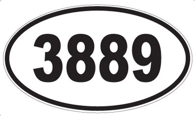 3889 - Oval Sticker