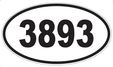 3893 - Oval Sticker