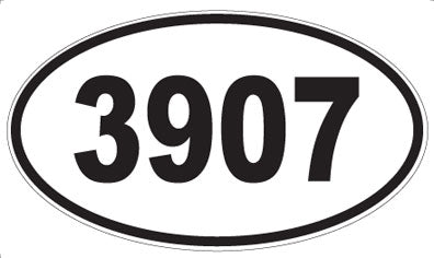 3907 - Oval Sticker