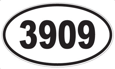 3909 - Oval Sticker