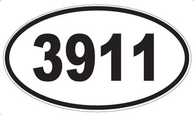 3911 - Oval Sticker