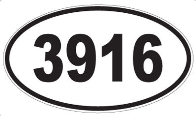 3916 - Oval Sticker