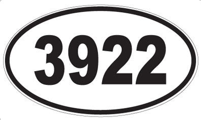 3922 - Oval Sticker
