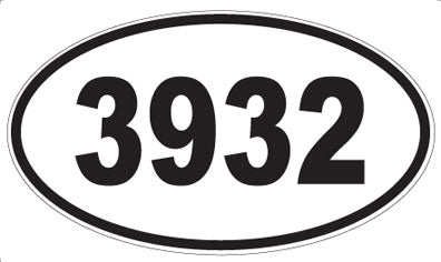3932 - Oval Sticker