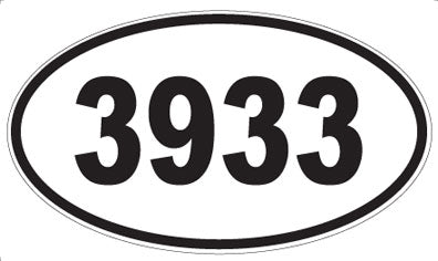 3933 - Oval Sticker
