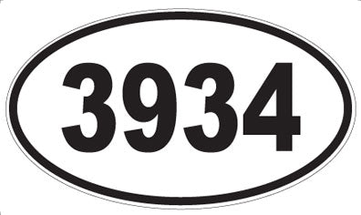 3934 - Oval Sticker