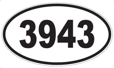 3943 - Oval Sticker