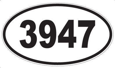 3947 - Oval Sticker