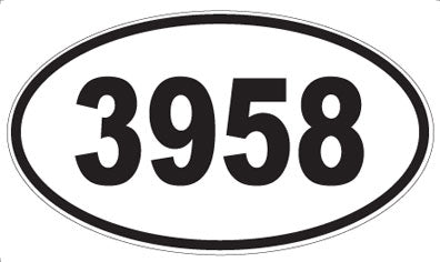 3958 - Oval Sticker