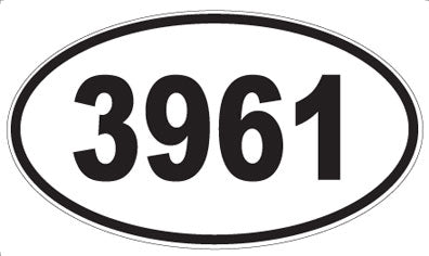 3961 - Oval Sticker