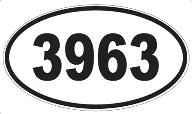 3963 - Oval Sticker