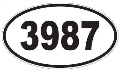 3987 - Oval Sticker