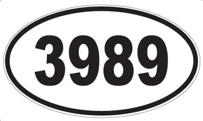 3989 - Oval Sticker