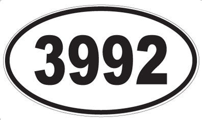 3992 - Oval Sticker