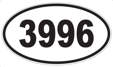 3996 - Oval Sticker