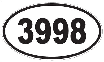 3998 - Oval Sticker
