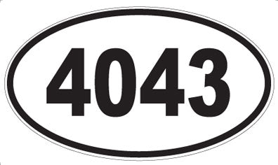 4043 - Oval Sticker
