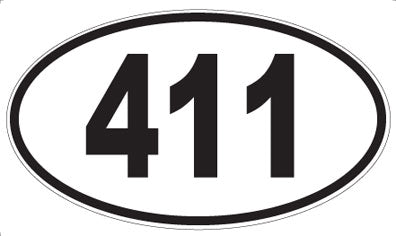 411 - Oval Sticker