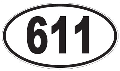 611 - Oval Sticker