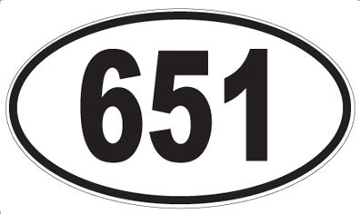 651 - Oval Sticker