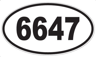 6647 - Oval Sticker